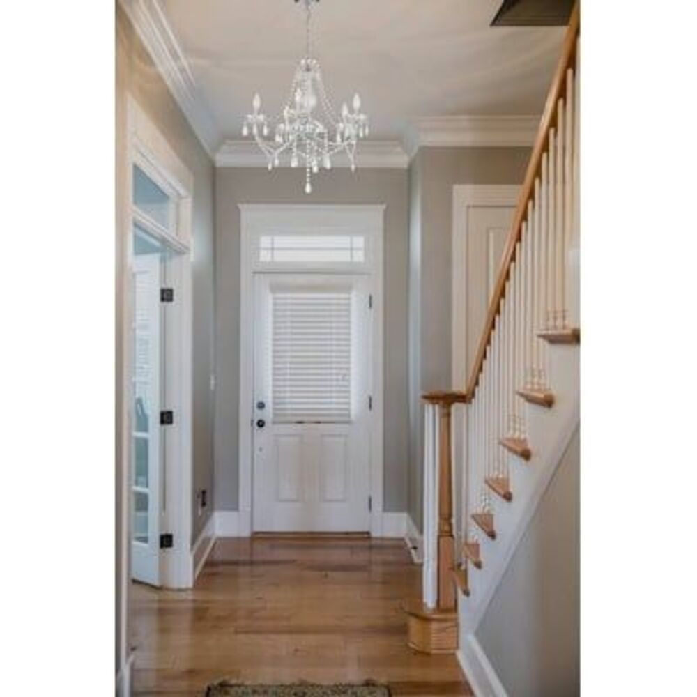 allen + roth Brookehill 5 -Light Chrome Plug-in/Hardwired Crystal Clear glass St - Picture 4 of 5